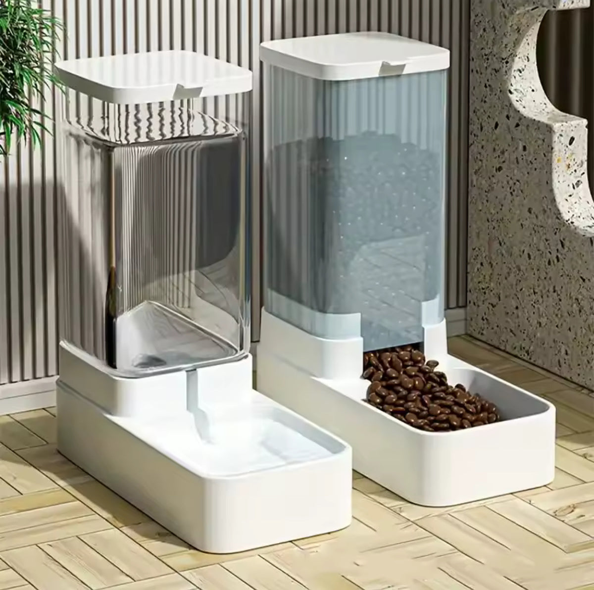 PetFlow 2-i-1 – Automatisk Mat- & Vattenautomat för Katt och Hund