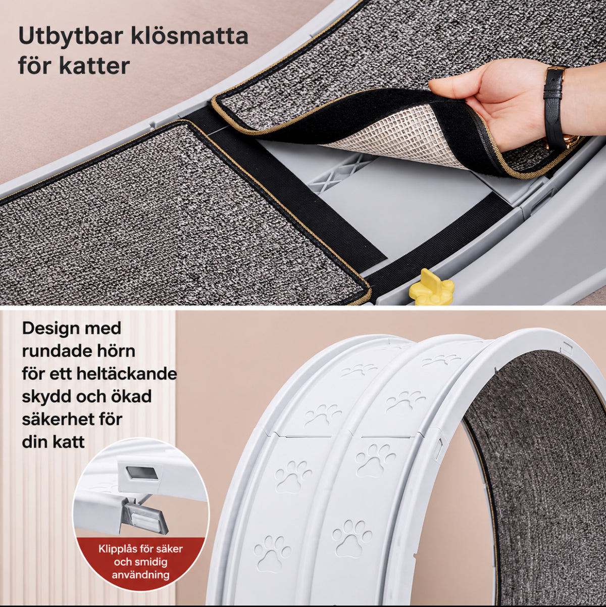 Kattmotionshjul med Utbytbar Klösmatta – 80 cm