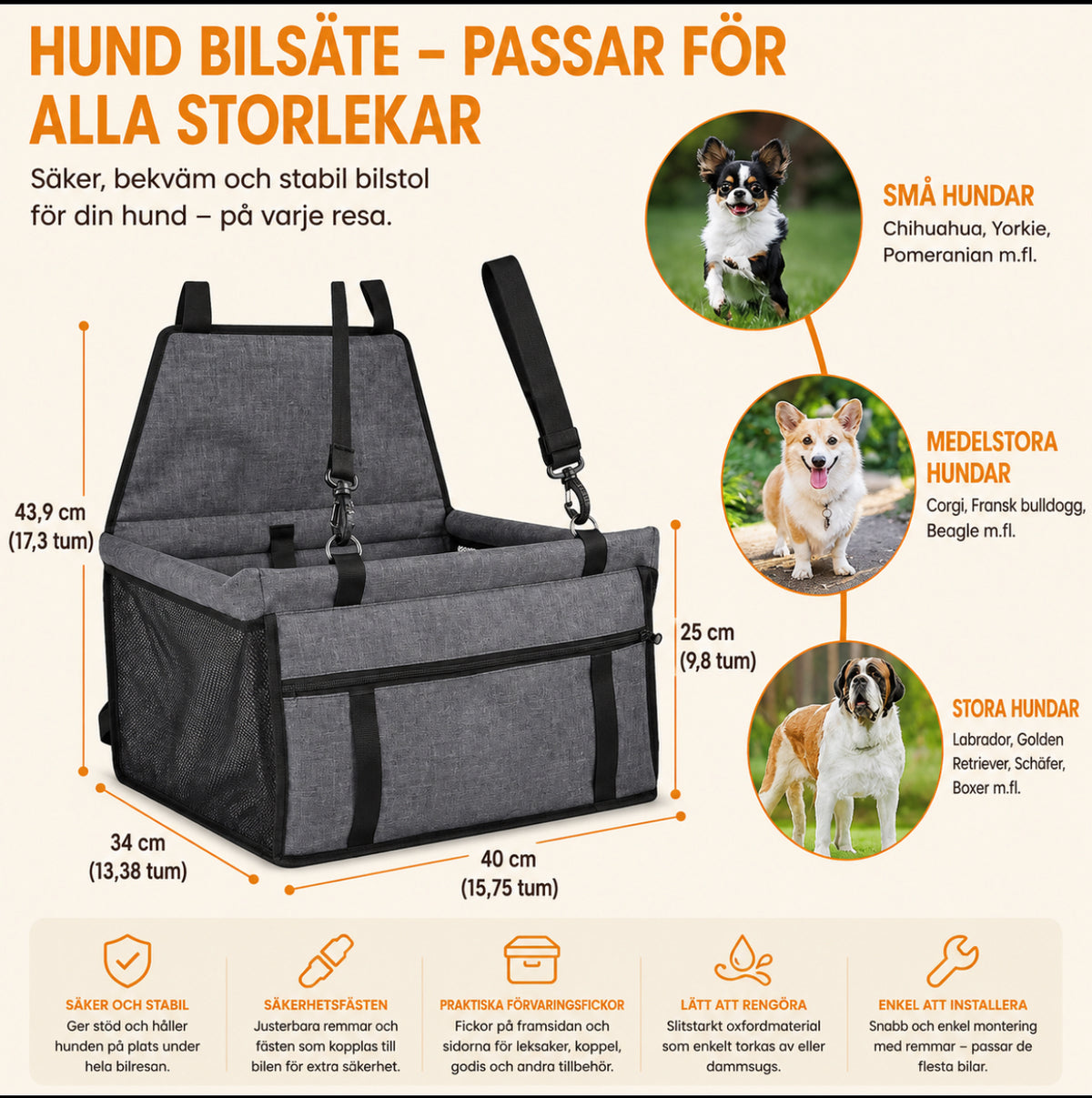 Hund&katt SafeRide- ett praktiskt bilsäte
