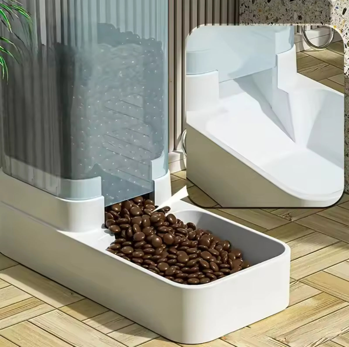 PetFlow 2-i-1 – Automatisk Mat- & Vattenautomat för Katt och Hund