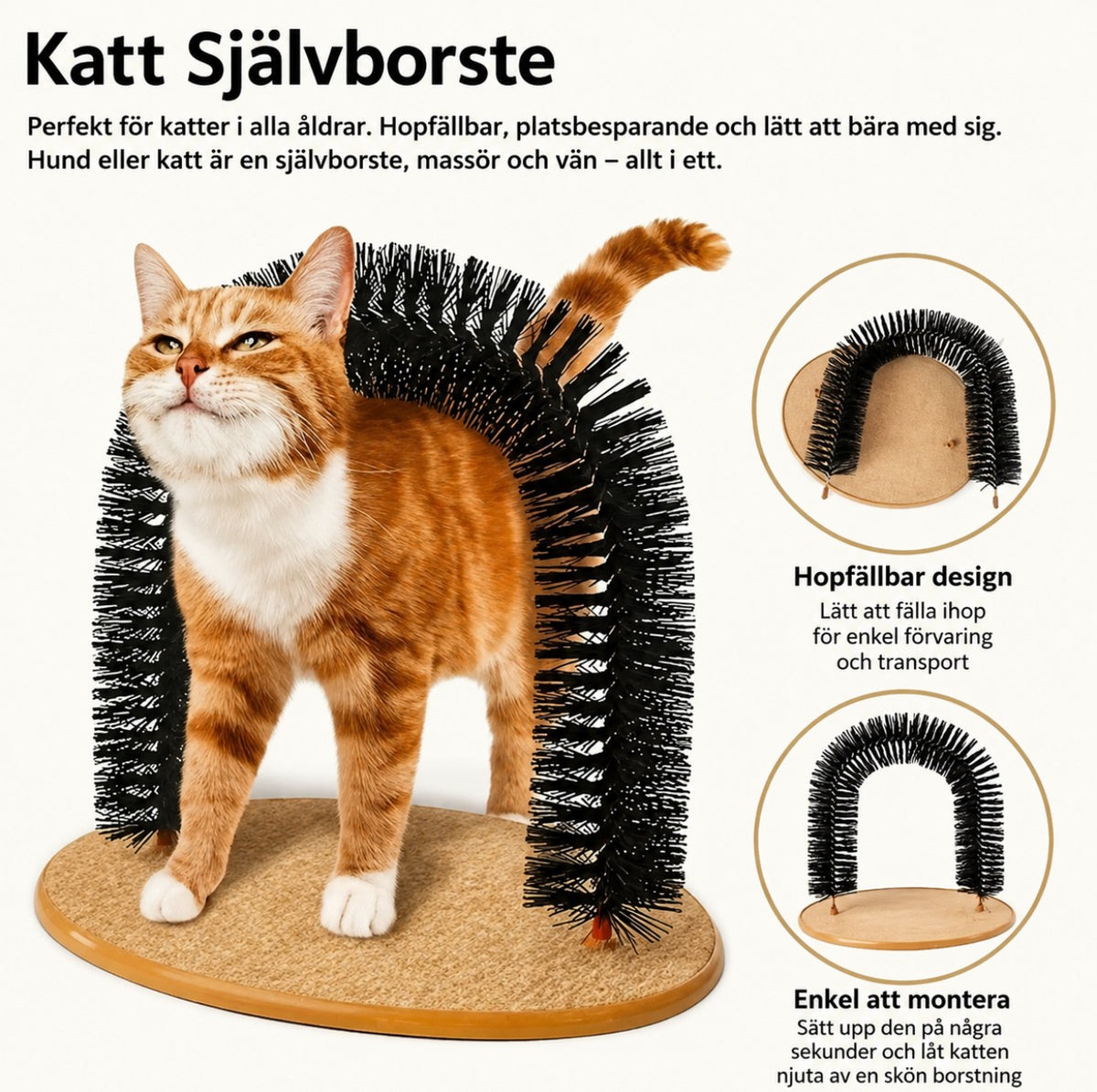 smart produkt för katter som älskar att bli kliade och borstade katt självborste